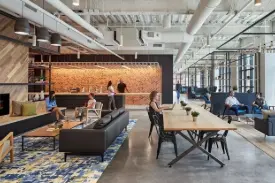 Hybrid office design office that combines different layouts for versatility